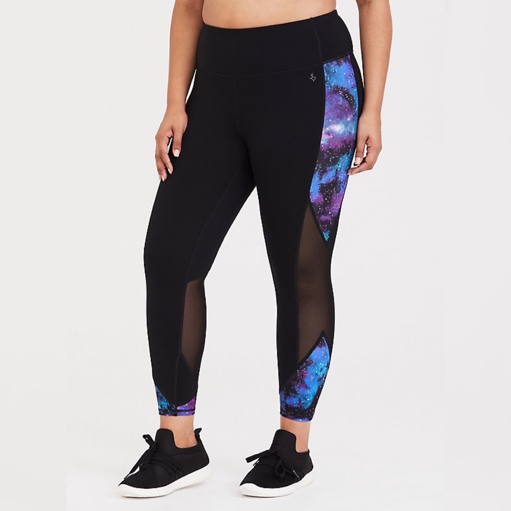 Torrid Galaxy Mesh Cropped Active Legging